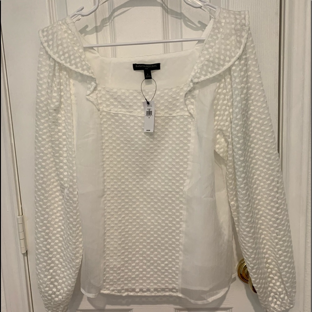 Banana Republic Size Small White Lace Blouse